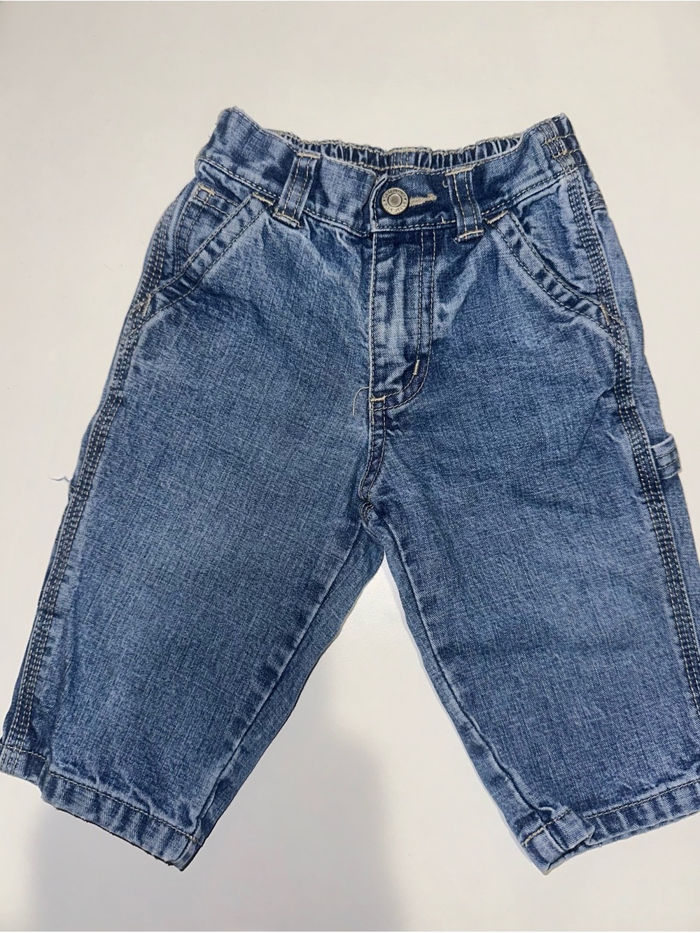 Y2K 2003 Old Navy Kids Denim Cargo Jeans 6-12 Months 100% Cotton